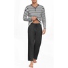 image:imagePrinStory Mens Pajamas Set Long Sleeve Henley Pjs S3XLDark Gray Stripe
