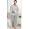 image:imagePrinStory Mens Pajamas Set Long Sleeve Henley Pjs S3XLGray Stripe