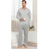 image:imagePrinStory Mens Pajamas Set Long Sleeve Henley Pjs S3XLGray Stripe