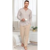 image:imagePrinStory Mens Pajamas Set Long Sleeve Henley Pjs S3XLKhaki Stripe