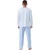 image:imagePrinStory Mens Pajamas Set Long Sleeve Henley Pjs S3XLLight Blue Stripe