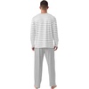 image:imagePrinStory Mens Pajamas Set Long Sleeve Henley Pjs S3XLLight Gray Stripe