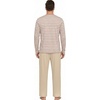 image:imagePrinStory Mens Pajamas Set Long Sleeve Henley Pjs S3XLLight Khaki Stripe