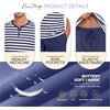 image:imagePrinStory Mens Pajamas Set Short Sleeve Soft Pjs M3XLDark Blue Stripe