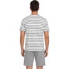 image:imagePrinStory Mens Pajamas Set Short Sleeve Soft Pjs M3XLLight Gray Stripe