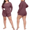 image:imagePrinStory Pajamas Set for Women Waffle Knit Lounge Sets S4XLBrick Red