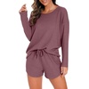 image:imagePrinStory Pajamas Set for Women Waffle Knit Lounge Sets S4XLBrick Red