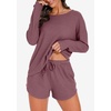 image:imagePrinStory Pajamas Set for Women Waffle Knit Lounge Sets S4XLBrick Red