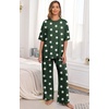 image:imagePrinStory Pajamas for Women Soft Pjs Lounge Set S4XLFpdark Green Wh Star
