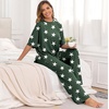 image:imagePrinStory Pajamas for Women Soft Pjs Lounge Set S4XLFpdark Green Wh Star