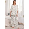 image:imagePrinStory Pajamas for Women Soft Pjs Lounge Set S4XLFpwhite Color Block