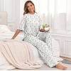 image:imagePrinStory Pajamas for Women Soft Pjs Lounge Set S4XLFpwhite Color Block