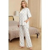 image:imagePrinStory Pajamas for Women Soft Pjs Lounge Set S4XLFpwhite Color Block