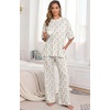 image:imagePrinStory Pajamas for Women Soft Pjs Lounge Set S4XLFpwhite Color Block