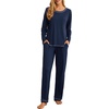 image:imagePrinStory Womens Pajama Sets 2026 Lounge Sets 2 Piece Pjs S2XLNavy Blue