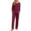 image:imagePrinStory Womens Pajama Sets 2026 Lounge Sets 2 Piece Pjs S2XLWine Red