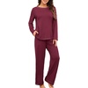 image:imagePrinStory Womens Pajama Sets 2026 Lounge Sets 2 Piece Pjs S2XLWine Red