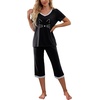 image:imagePrinStory Womens Pajama Sets Capri Pjs Soft Lounge Sets S4XLBlack Cat