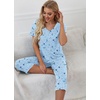 image:imagePrinStory Womens Pajama Sets Capri Pjs Soft Lounge Sets S4XLBlue Star