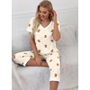 image:imagePrinStory Womens Pajama Sets Capri Pjs Soft Lounge Sets S4XLFpapricot Bear