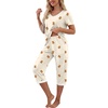 image:imagePrinStory Womens Pajama Sets Capri Pjs Soft Lounge Sets S4XLFpapricot Bear