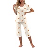 image:imagePrinStory Womens Pajama Sets Capri Pjs Soft Lounge Sets S4XLFpapricot Bear