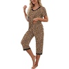 image:imagePrinStory Womens Pajama Sets Capri Pjs Soft Lounge Sets S4XLFpapricot Ld Print