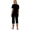 image:imagePrinStory Womens Pajama Sets Capri Pjs Soft Lounge Sets S4XLFpblack Coffee Letter