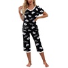 image:imagePrinStory Womens Pajama Sets Capri Pjs Soft Lounge Sets S4XLFpblack White Koala