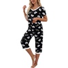 image:imagePrinStory Womens Pajama Sets Capri Pjs Soft Lounge Sets S4XLFpblack White Koala