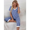 image:imagePrinStory Womens Pajama Sets Capri Pjs Soft Lounge Sets S4XLFpblue Gold Spot