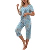 image:imagePrinStory Womens Pajama Sets Capri Pjs Soft Lounge Sets S4XLFpblue Mandala Print