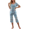 image:imagePrinStory Womens Pajama Sets Capri Pjs Soft Lounge Sets S4XLFpblue Mandala Print