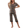 image:imagePrinStory Womens Pajama Sets Capri Pjs Soft Lounge Sets S4XLFpcoffee Colorful Cat
