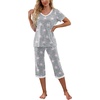 image:imagePrinStory Womens Pajama Sets Capri Pjs Soft Lounge Sets S4XLFppink Star
