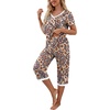 image:imagePrinStory Womens Pajama Sets Capri Pjs Soft Lounge Sets S4XLFppl Orange Paisley