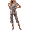 image:imagePrinStory Womens Pajama Sets Capri Pjs Soft Lounge Sets S4XLFppl Orange Paisley