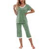 image:imagePrinStory Womens Pajama Sets Capri Pjs Soft Lounge Sets S4XLFpspot Green
