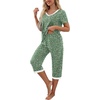image:imagePrinStory Womens Pajama Sets Capri Pjs Soft Lounge Sets S4XLFpspot Green