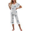 image:imagePrinStory Womens Pajama Sets Capri Pjs Soft Lounge Sets S4XLFpstripe Blue Star