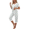 image:imagePrinStory Womens Pajama Sets Capri Pjs Soft Lounge Sets S4XLFpwhite Color Block