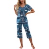 image:imagePrinStory Womens Pajama Sets Capri Pjs Soft Lounge Sets S4XLGood Night Blue