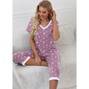image:imagePrinStory Womens Pajama Sets Capri Pjs Soft Lounge Sets S4XLWhite Star Purple