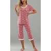 image:imagePrinStory Womens Pajama Sets Capri Pjs Soft Lounge Sets S4XLWhite Star Red