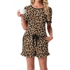 image:imagePrinStory Womens Pajama Sets Cute Pjs Short Sleeve Top Ruffle ShortsFpapricot Ld Print