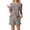 image:imagePrinStory Womens Pajama Sets Cute Pjs Short Sleeve Top Ruffle ShortsFpgray White Star