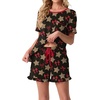 image:imagePrinStory Womens Pajama Sets Cute Pjs Short Sleeve Top Ruffle ShortsFpld Star Bow