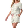 image:imagePrinStory Womens Pajama Sets Cute Pjs Short Sleeve Top Ruffle ShortsFpwh Colorful Flower