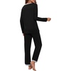 image:imagePrinStory Womens Pajama Sets Long Pjs Soft Lounge Sets XS4XLBlack