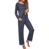 image:imagePrinStory Womens Pajama Sets Long Pjs Soft Lounge Sets XS4XLDark Gray
